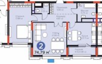 Продажа 2-комнатной квартиры, 75 м² в Астане