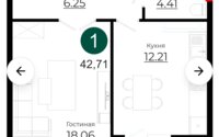 Продажа 1-комнатной квартиры, 42.71 м² в Астане - фото 7