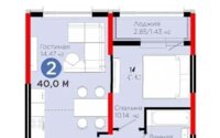 Продажа 2-комнатной квартиры, 40 м² в Астане