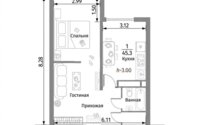 Продажа 1-комнатной квартиры, 45.5 м² в Алматы