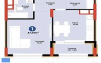 Продажа 1-комнатной квартиры, 38 м² в Астане