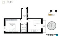 Продажа 1-комнатной квартиры, 51.41 м² в Астане