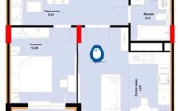 Продажа 2-комнатной квартиры, 49.75 м² в Астане