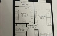 Продажа 1-комнатной квартиры, 41.24 м² в Астане