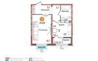 Продажа 1-комнатной квартиры, 41.53 м² в Астане