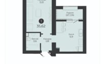 Продажа 1-комнатной квартиры, 35.62 м² в Астане