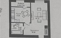 Продажа 1-комнатной квартиры, 42.45 м² в Астане