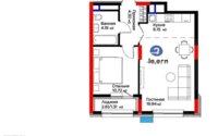 Продажа 2-комнатной квартиры, 46.61 м² в Астане