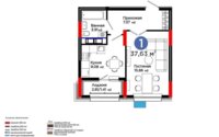 Продажа 1-комнатной квартиры, 37 м² в Астане