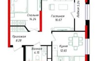 Продажа 2-комнатной квартиры, 59 м² в Астане