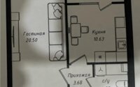 Продажа 1-комнатной квартиры, 40.74 м² в Астане