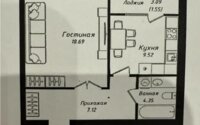 Продажа 1-комнатной квартиры, 41 м² в Астане