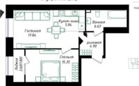 Продажа 2-комнатной квартиры, 52.36 м² в Астане