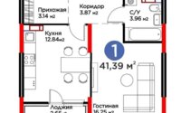 Продажа 1-комнатной квартиры, 41.39 м² в Алматы
