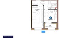 Продажа 1-комнатной квартиры, 37.09 м² в Астане