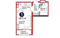 Продажа 1-комнатной квартиры, 28 м² в Астане