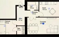 Продажа 2-комнатной квартиры, 67.8 м² в Астане