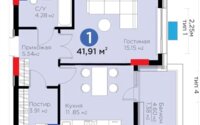 Продажа 1-комнатной квартиры, 42 м² в Астане