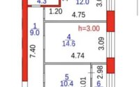 Продажа 2-комнатной квартиры, 52 м² в Караганде