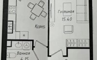 Продажа 1-комнатной квартиры, 37.66 м² в Астане