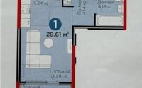 Продажа 1-комнатной квартиры, 28 м² в Алматы