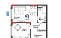 Продажа 2-комнатной квартиры, 60 м² в Астане