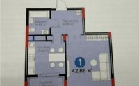 Продажа 1-комнатной квартиры, 42.86 м² в Астане