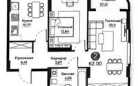 Продажа 3-комнатной квартиры, 62 м² в Астане