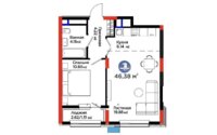 Продажа 2-комнатной квартиры, 46.38 м² в Астане - фото 2