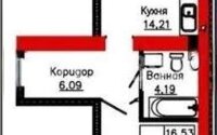 Продажа 1-комнатной квартиры, 42.93 м² в Астане