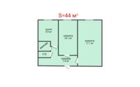 Продажа 2-комнатной квартиры, 44 м² в Костанае