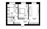 Продажа 2-комнатной квартиры, 60 м² в Астане