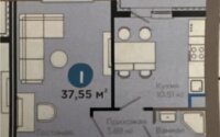 Продажа 1-комнатной квартиры, 37.55 м² в Астане