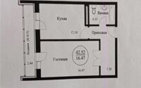 Продажа 1-комнатной квартиры, 43 м² в Астане