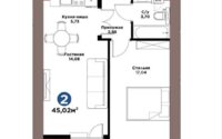 Продажа 2-комнатной квартиры, 45 м² в Астане