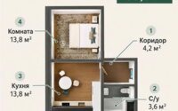 Продажа 1-комнатной квартиры, 39.9 м² в Алматы