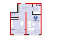 Продажа 1-комнатной квартиры, 40.1 м² в Алматы