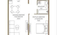 Продажа 2-комнатной квартиры, 58 м² в Алматы