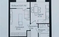 Продажа 1-комнатной квартиры, 36.84 м² в Астане
