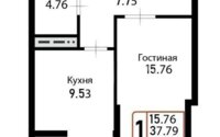 Продажа 1-комнатной квартиры, 39.34 м² в Астане