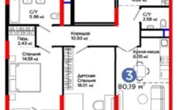 Продажа 3-комнатной квартиры, 80.19 м² в Астане - фото 5