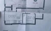 Продажа 1-комнатной квартиры, 44.3 м² в Астане