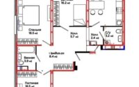 Продажа 3-комнатной квартиры, 90.8 м² в Астане
