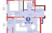 Продажа 2-комнатной квартиры, 41.75 м² в Астане