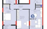 Продажа 3-комнатной квартиры, 80.2 м² в Астане