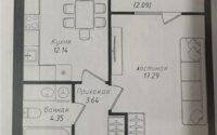 Продажа 1-комнатной квартиры, 39.51 м² в Астане