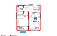 Продажа 2-комнатной квартиры, 45.03 м² в Алматы